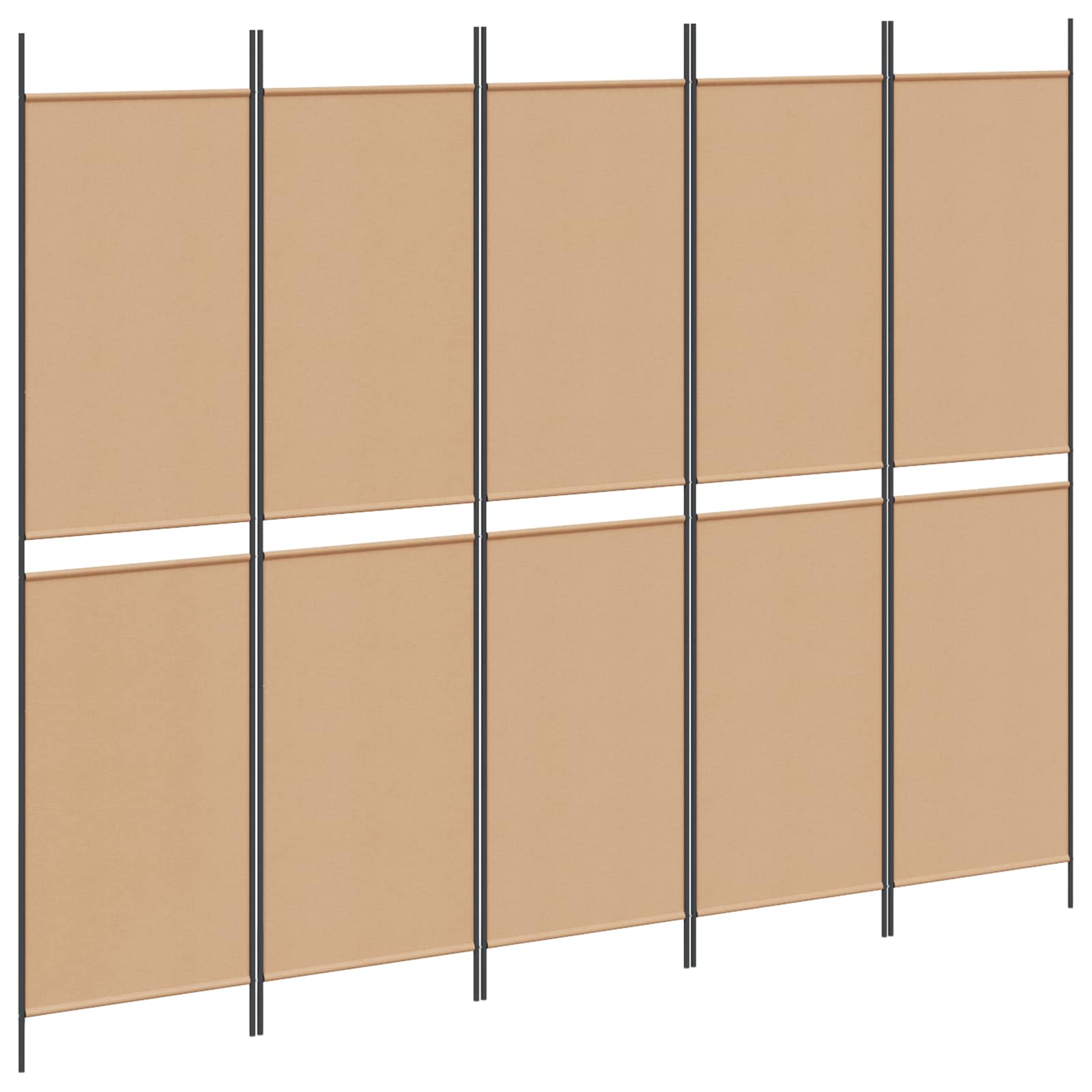 vidaXL 5-Panel Raumteiler Beige 250 x 200 cm Stoff