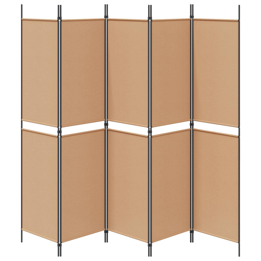 vidaXL 5-Panel Raumteiler Beige 250 x 200 cm Stoff