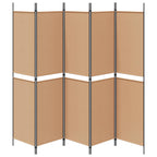 vidaXL 5-Panel Raumteiler Beige 250 x 200 cm Stoff