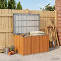 vidaXL Außenlagerbox Holz 109 x 67 x 65 cm Verzinkter Stahl