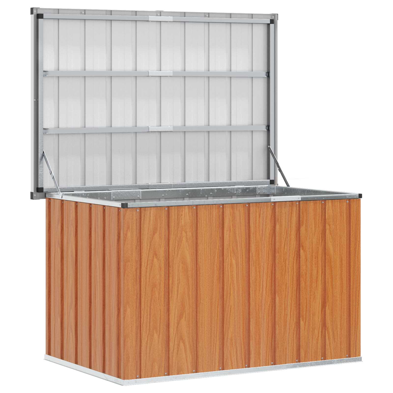 vidaXL Außenlagerbox Holz 109 x 67 x 65 cm Verzinkter Stahl