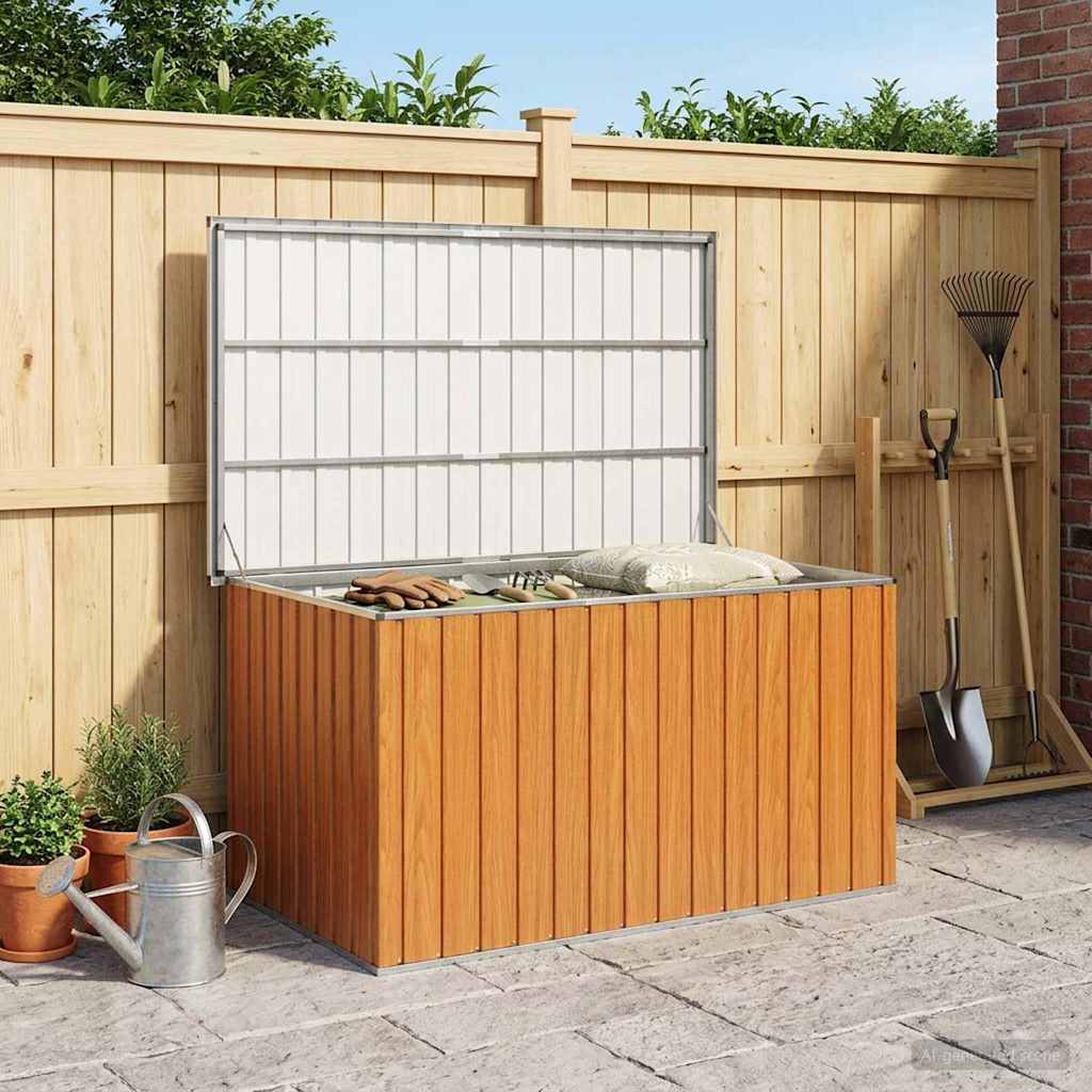 vidaXL Außenlagerbox Verzinkter Stahl 171 x 99 x 93 cm Holzähnlich