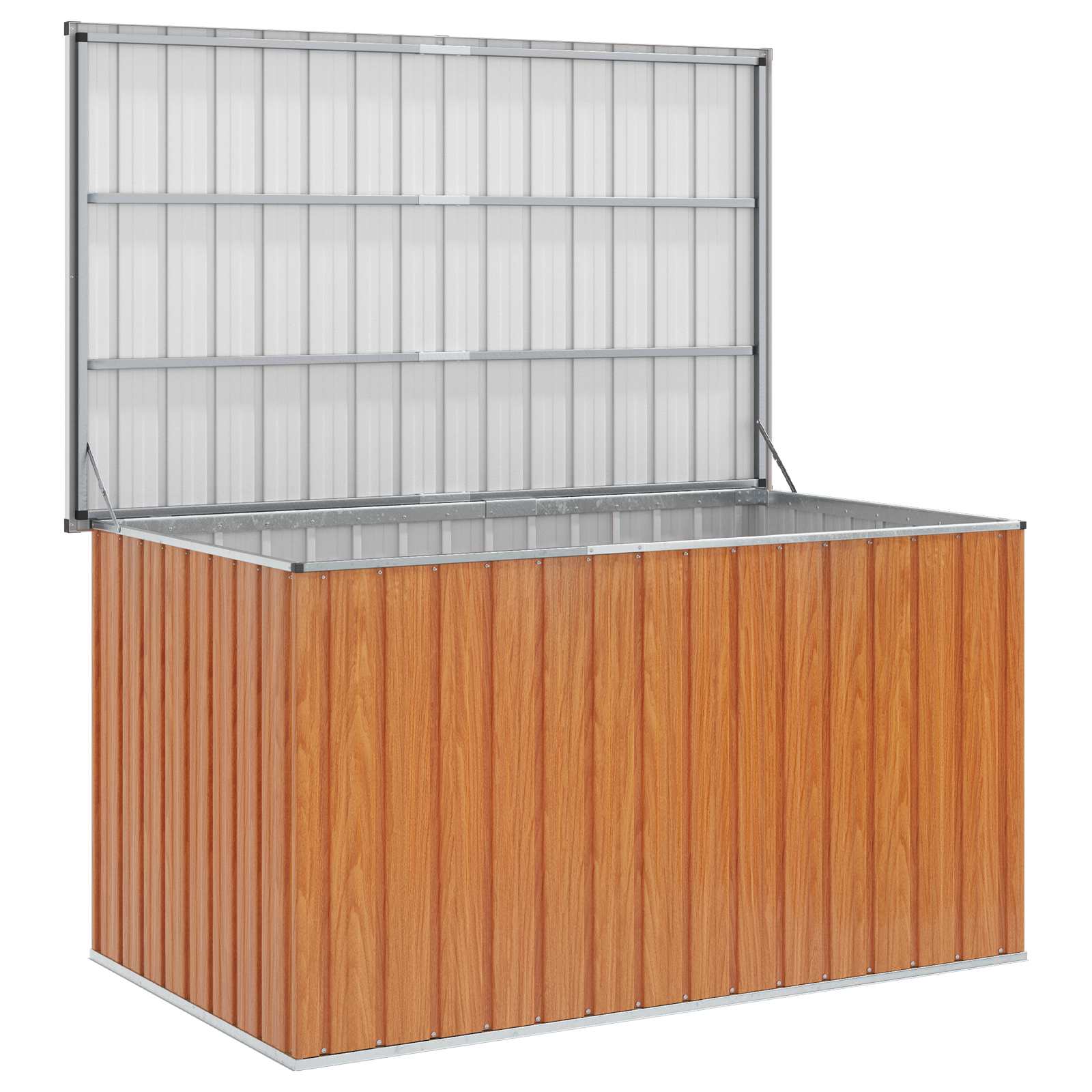 vidaXL Außenlagerbox Verzinkter Stahl 171 x 99 x 93 cm Holzähnlich