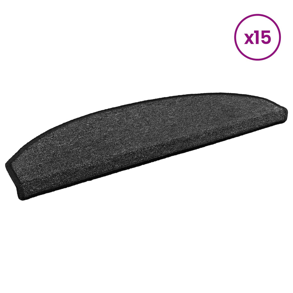 vidaXL Selbstklebende Treppenschoner Halbkreis 15 pcs Anthrazit