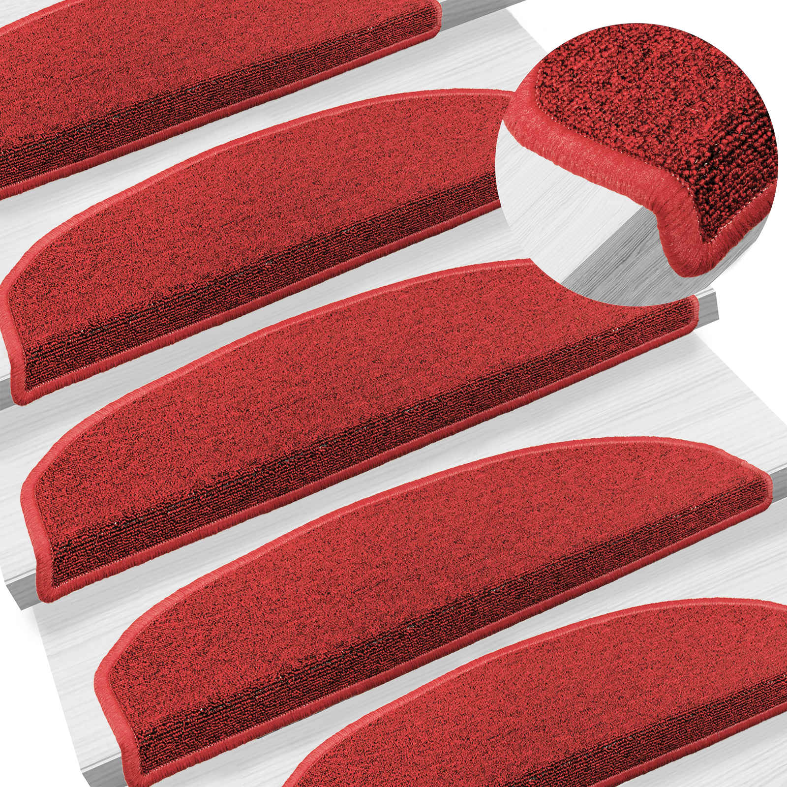 vidaXL Selbstklebende Treppenschoner 15 pcs Rot 80 x 24,5 x 3,5 cm