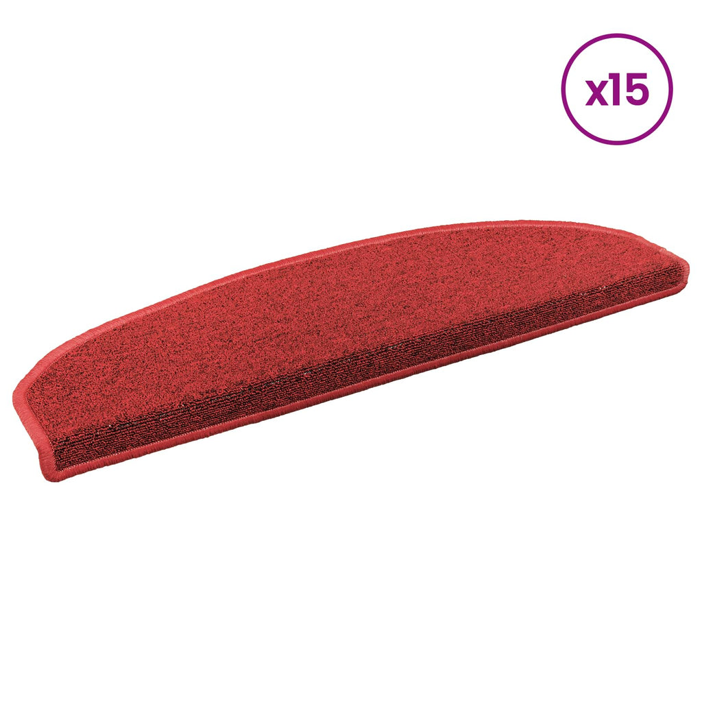 vidaXL Selbstklebende Treppenschoner 15 pcs Rot 80 x 24,5 x 3,5 cm