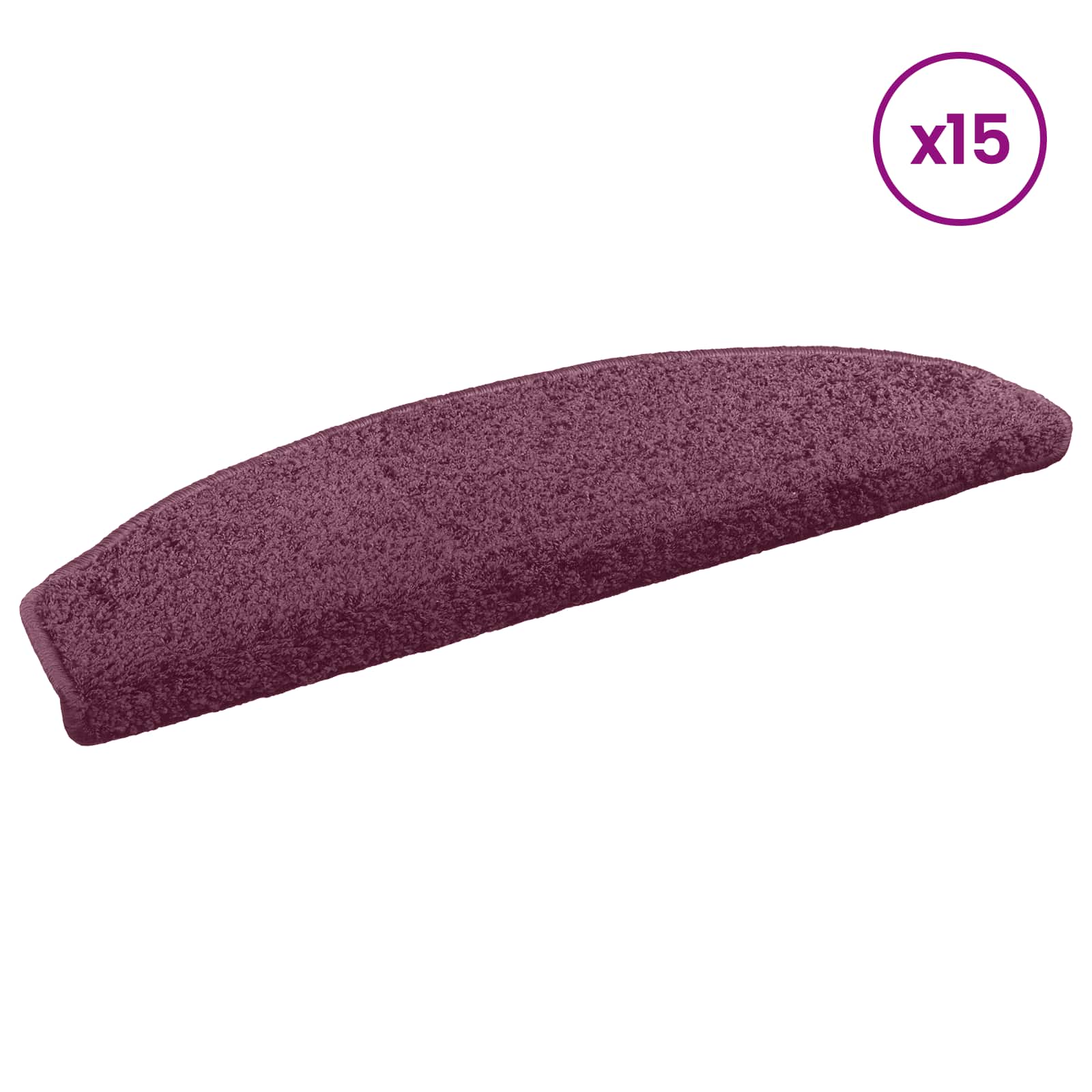 vidaXL Selbstklebende Treppenschoner Halbkreis 15 pcs Dunkel Lila