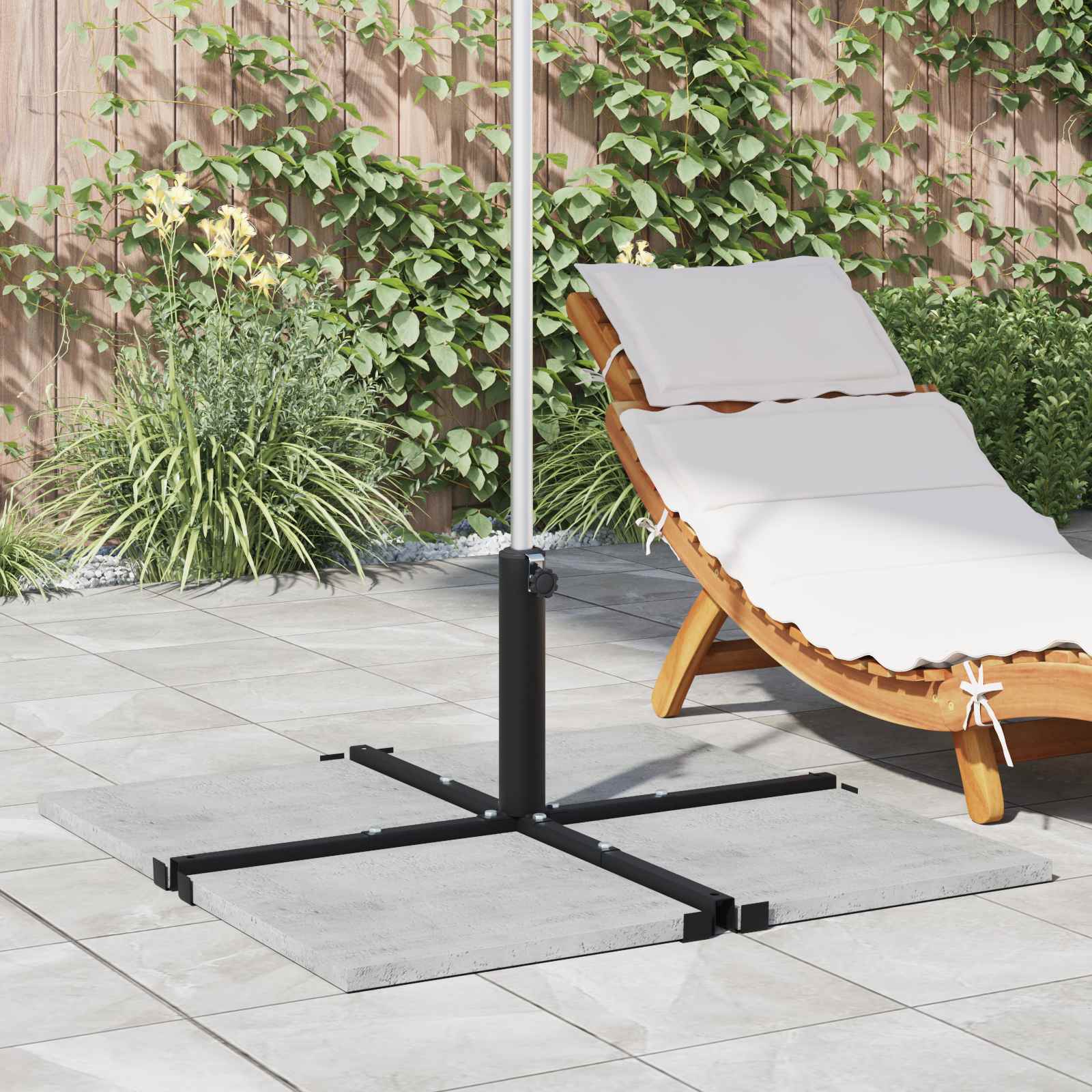 vidaXL Parasolständer für 25–50 mm Stange Schwarz