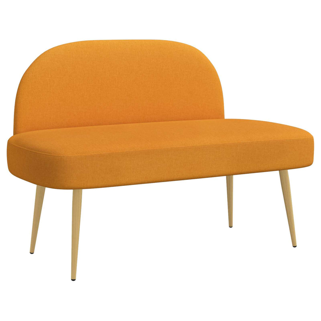 vidaXL Gepolsterte Bank mit Rückenlehne Dunkelgelb 110 x 60 x 76 cm