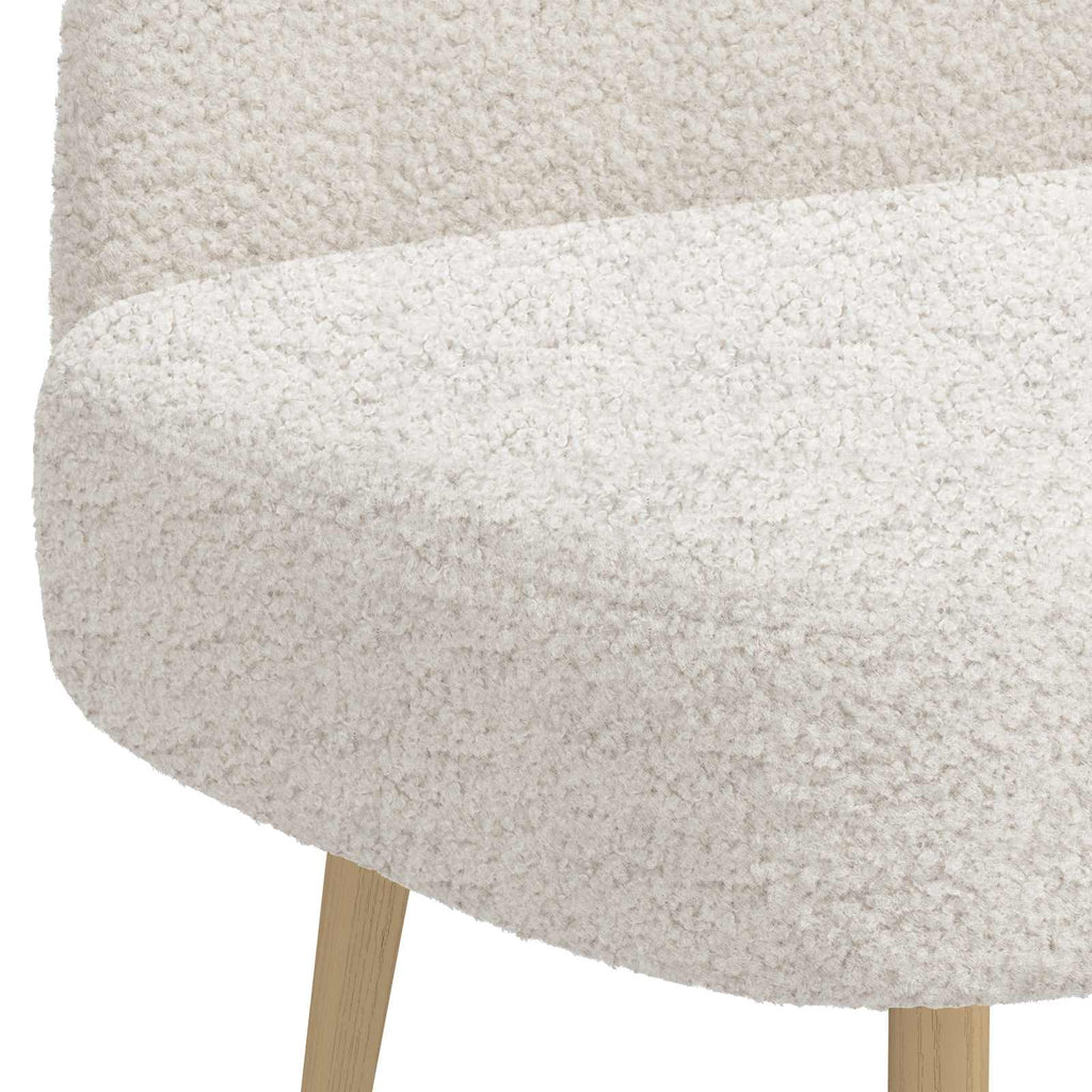 vidaXL Gepolsterte Bank mit Rückenlehne Creme 110 x 60 x 76 cm Bouclé