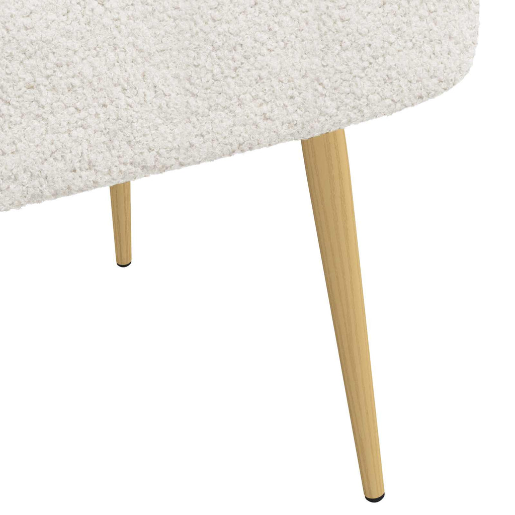 vidaXL Gepolsterte Bank mit Rückenlehne Creme 110 x 60 x 76 cm Bouclé
