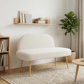 vidaXL Gepolsterte Bank mit Rückenlehne Creme 110 x 60 x 76 cm Bouclé