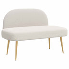 vidaXL Gepolsterte Bank mit Rückenlehne Creme 110 x 60 x 76 cm Bouclé