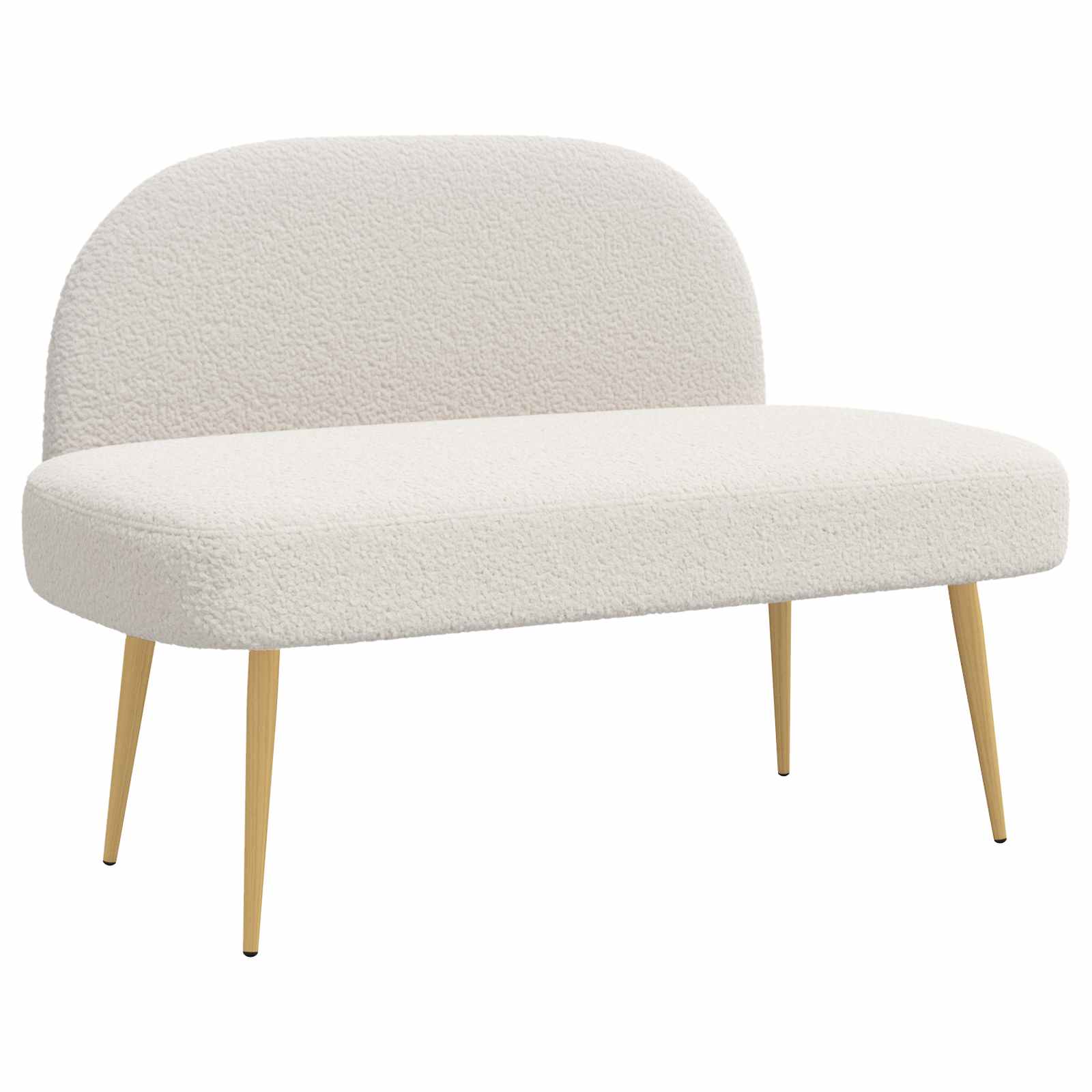 vidaXL Gepolsterte Bank mit Rückenlehne Creme 110 x 60 x 76 cm Bouclé