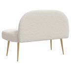 vidaXL Gepolsterte Bank mit Rückenlehne Creme 110 x 60 x 76 cm Bouclé