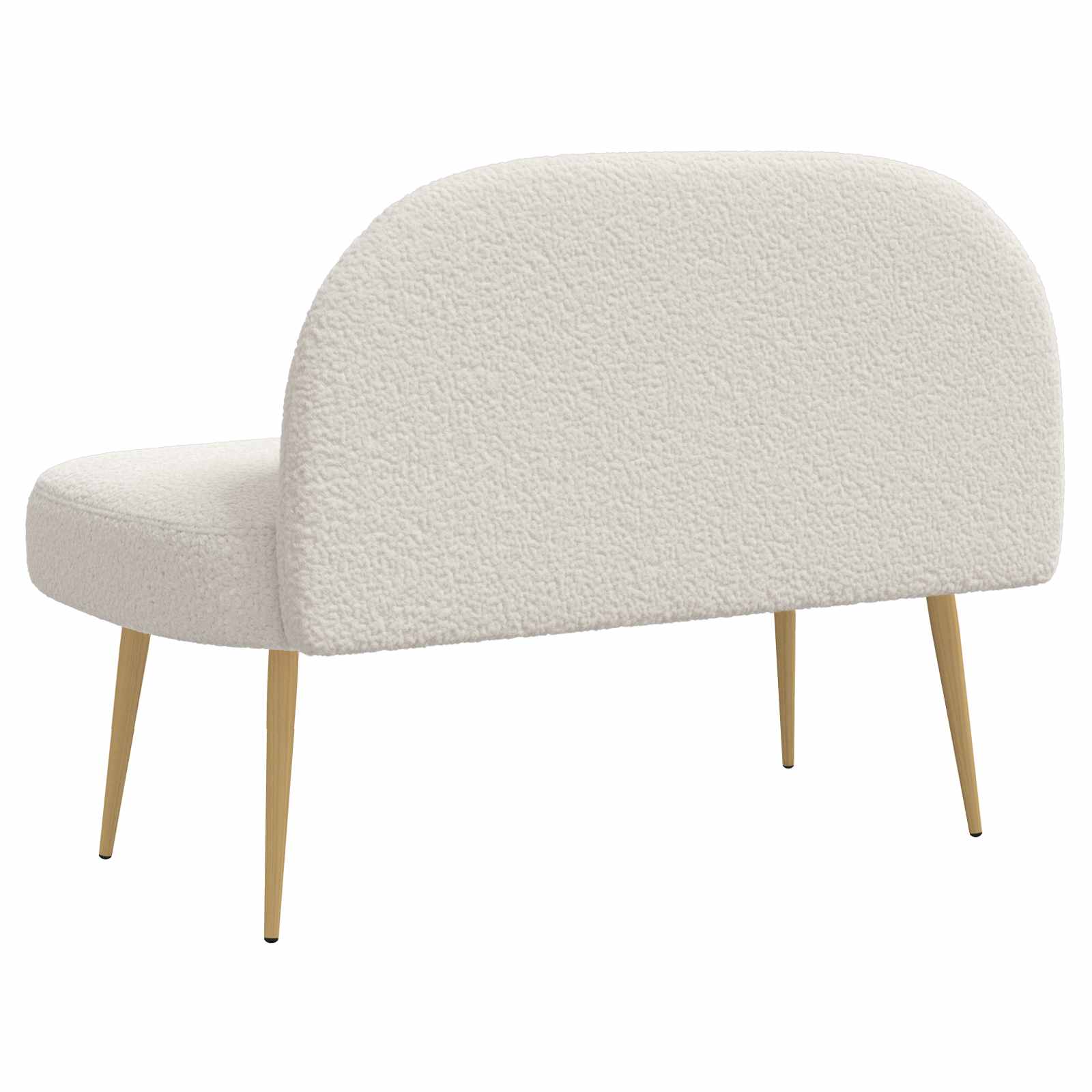 vidaXL Gepolsterte Bank mit Rückenlehne Creme 110 x 60 x 76 cm Bouclé