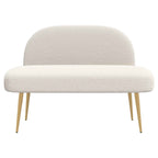 vidaXL Gepolsterte Bank mit Rückenlehne Creme 110 x 60 x 76 cm Bouclé