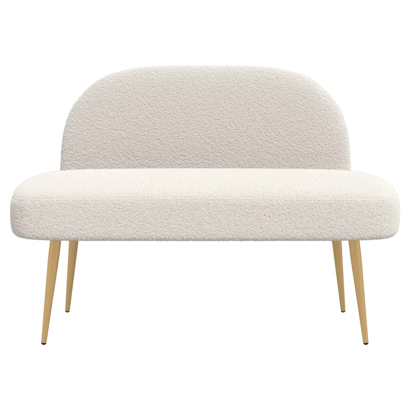 vidaXL Gepolsterte Bank mit Rückenlehne Creme 110 x 60 x 76 cm Bouclé