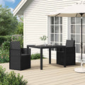 vidaXL Garten Essgruppe mit Kissen 3 pcs Anthrazit PP