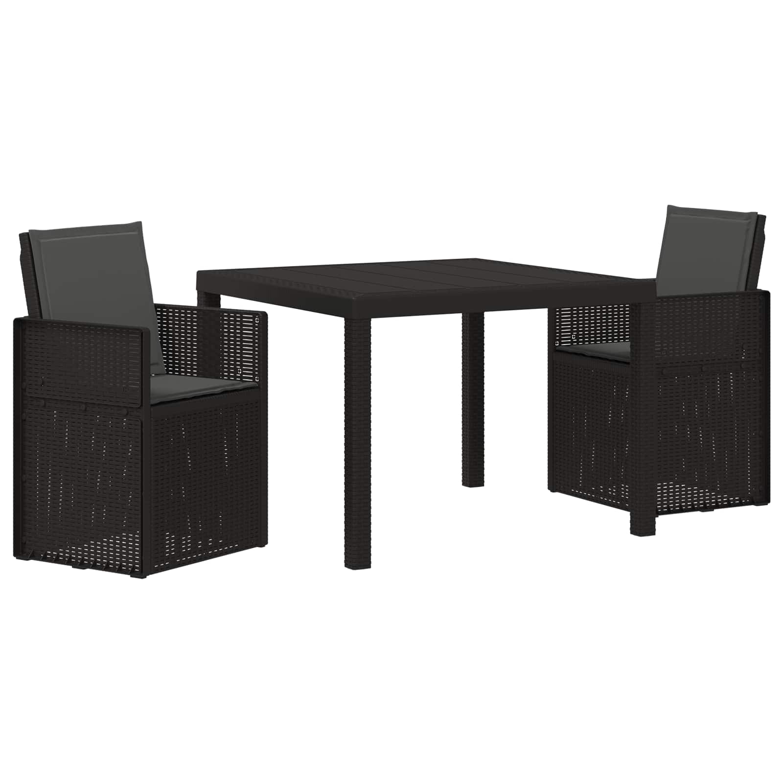 vidaXL Garten Essgruppe mit Kissen 3 pcs Anthrazit PP