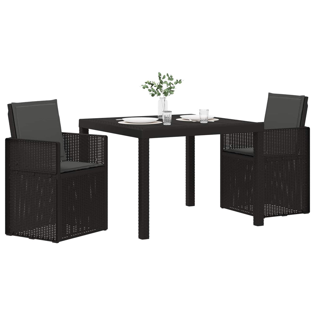 vidaXL Garten Essgruppe mit Kissen 3 pcs Anthrazit PP
