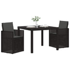 vidaXL Garten Essgruppe mit Kissen 3 pcs Anthrazit PP