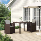 vidaXL Garten Essgruppe mit Kissen 3-tlg. Braun und Hellgrau PP