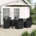 vidaXL Garten Essgruppe mit Kissen 7 pcs Anthrazit PP