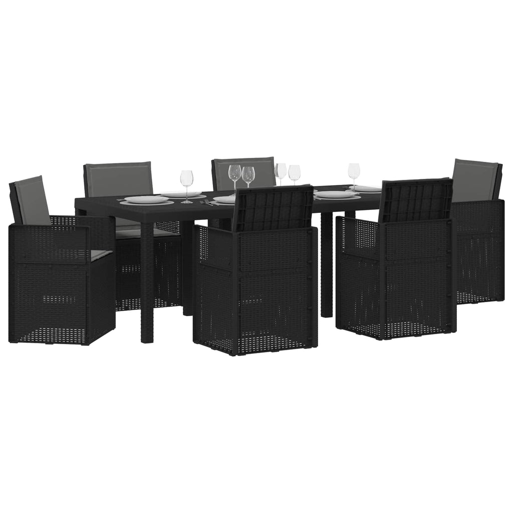 vidaXL Garten Essgruppe mit Kissen 7 pcs Anthrazit PP