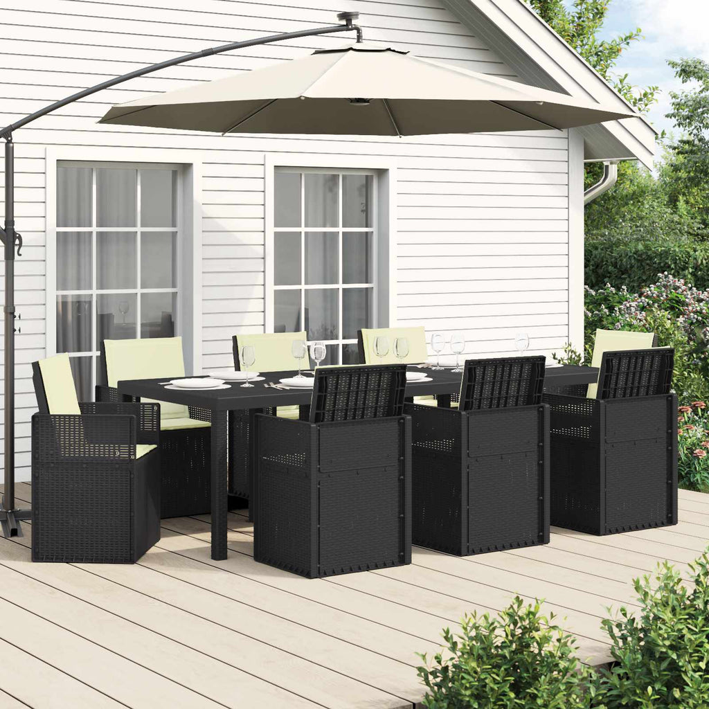 vidaXL Garten Essgruppe mit Kissen 9 pcs Anthrazit und Creme PP