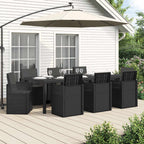 vidaXL Garten Essgruppe mit Kissen 9 pcs Anthrazit PP