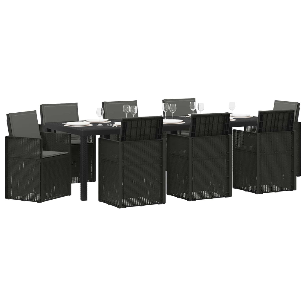 vidaXL Garten Essgruppe mit Kissen 9 pcs Anthrazit PP