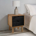 vidaXL Nachttisch OTTA Schwarz 45 x 39 x 57 cm Massives Kiefernholz