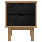vidaXL Nachttisch OTTA Schwarz 45 x 39 x 57 cm Massives Kiefernholz