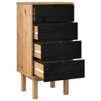 vidaXL Kommode OTTA Schwarz 45 x 39 x 90 cm Massives Kiefernholz