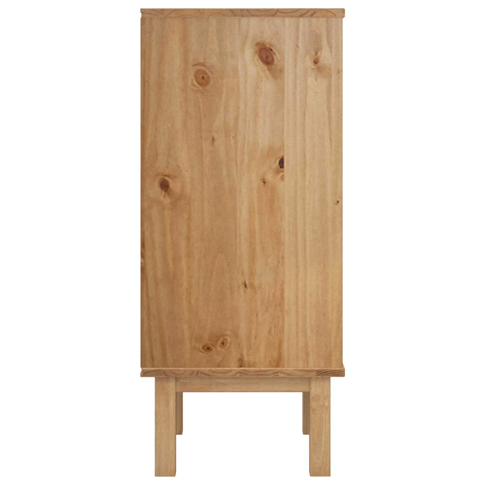 vidaXL Kommode OTTA Schwarz 45 x 39 x 90 cm Massives Kiefernholz