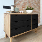 vidaXL Schubladenschrank mit Speicher OTTA Schwarz 111 x 43 x 73,5 cm