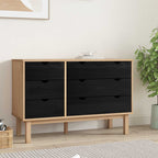 vidaXL Schubladenschrank mit Speicher OTTA Schwarz 111 x 43 x 73,5 cm