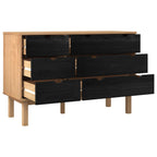 vidaXL Schubladenschrank mit Speicher OTTA Schwarz 111 x 43 x 73,5 cm