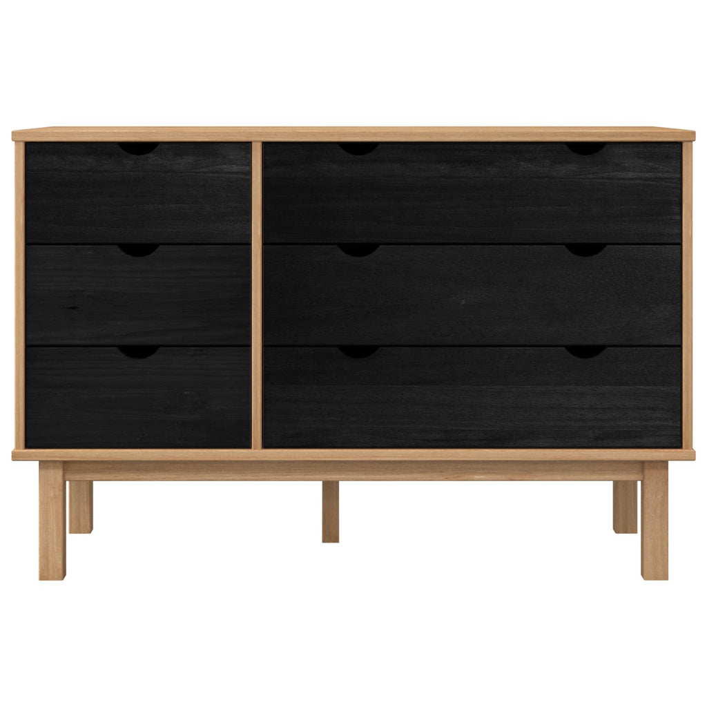 vidaXL Schubladenschrank mit Speicher OTTA Schwarz 111 x 43 x 73,5 cm