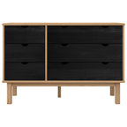 vidaXL Schubladenschrank mit Speicher OTTA Schwarz 111 x 43 x 73,5 cm