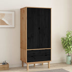 vidaXL Kleiderschrank mit Schubladen OTTA Schwarz 76,5 x 53 x 172 cm