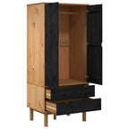 vidaXL Kleiderschrank mit Schubladen OTTA Schwarz 76,5 x 53 x 172 cm
