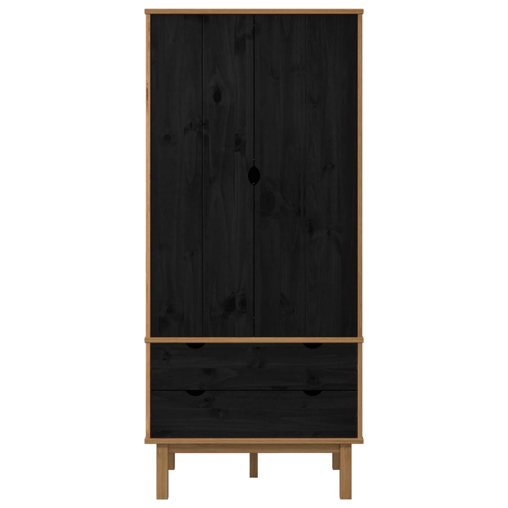 vidaXL Kleiderschrank mit Schubladen OTTA Schwarz 76,5 x 53 x 172 cm
