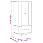 vidaXL Kleiderschrank mit Schubladen OTTA Schwarz 76,5 x 53 x 172 cm