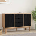 vidaXL Sideboard OTTA Schwarz 113,5 x 43 x 73 cm Massives Kiefernholz