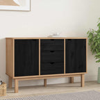 vidaXL Sideboard OTTA Schwarz 113,5 x 43 x 73 cm Massives Kiefernholz