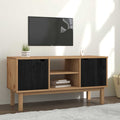 vidaXL TV-Ständer OTTA 113,5 x 43 x 57 cm Schwarz Massives Kiefernholz