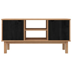 vidaXL TV-Ständer OTTA 113,5 x 43 x 57 cm Schwarz Massives Kiefernholz