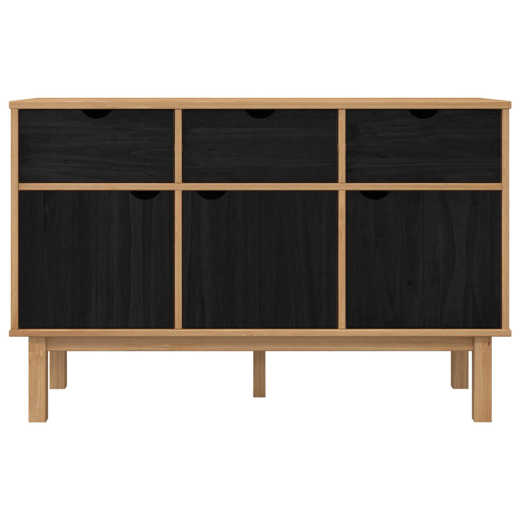 vidaXL Sideboard OTTA Braun und Schwarz 114 x 43 x 73,5 cm